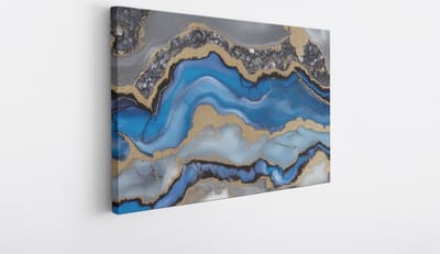 Saammp Canvas Schilderij - Gekleurd marmer - Abstract - 30x20 - Foto op canvas - Wanddecoratie - Muurdecoratie Woonkamer - Slaapkamer decoratie - Canvas Print