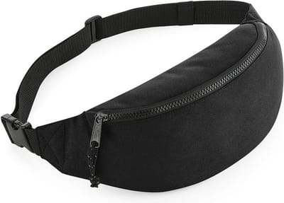 Bagbase Heuptasje - zwart - 38 cm - buideltasje - festivaltasje en outdoor - Fanny pack