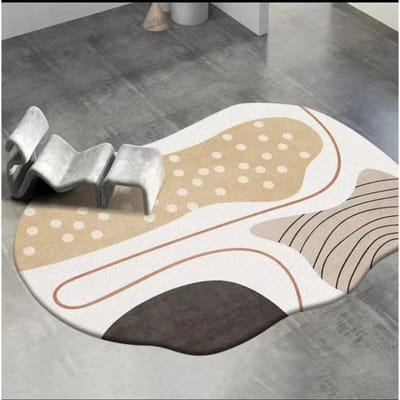 Irregulair Imitatie Kasjmier Tapijt Lijnen Eenvoudige Wabi-Sabi Wind Woonkamer Salontafel Vormig Tapijt Slaapkamer Bed Deken 80 * 120Cm