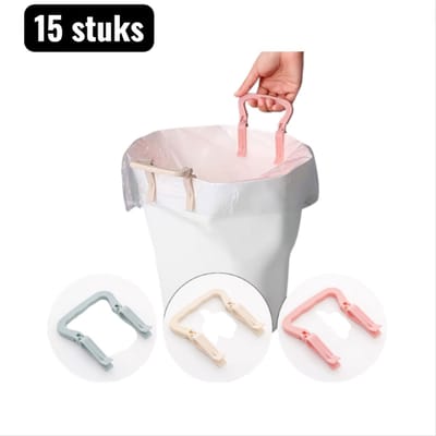 15 stuks - Badkamerprullenbakken - Vuilnisbak Clips - Vuilniszak Houder Klem - Vuilnisbak - Vuilniszakhouder - Prullenbak - Anti-Slip Emmer Klem voor Schoonmaken - Handige Afvalbak Bevestiger voor Huishoudelijk Gebruik - Gemakkelijk mee te nemen