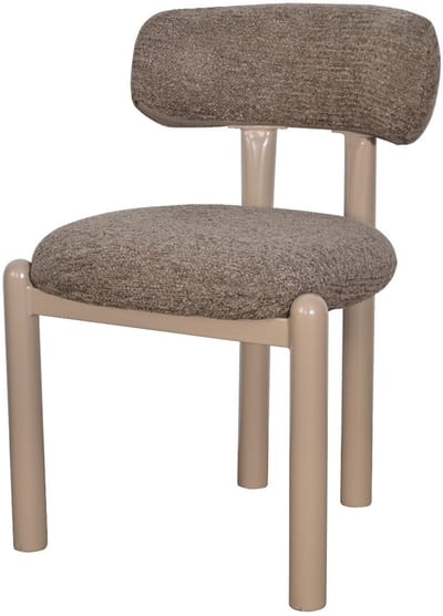 DÉJA Living Eetkamerstoel Thijn - Taupe Stof - 56x52x79cm - Set van 2