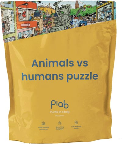 Puzzle in a Bag - Animals vs Humans - Puzzel - 1000 stukjes