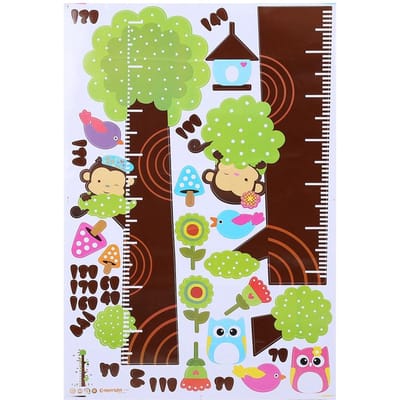 Uil Boom Hoogte Groei Grafiek Muurstickers Meten Decal Verwijderbaar Kind Decor