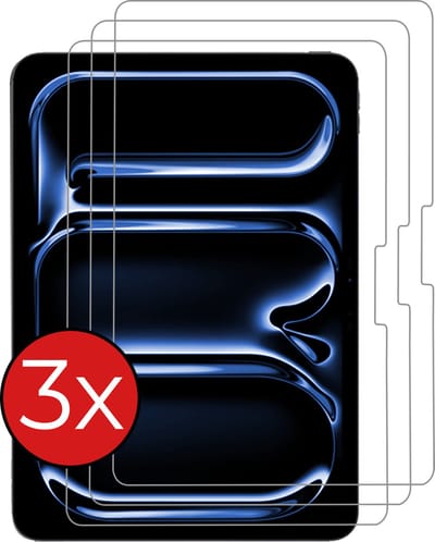 Screenprotector - 3 Stuks - Geschikt voor Apple iPad Pro (2024/2025) - 11 inch - Extra Sterk - Beschermglas - Gehard Glas - Tempered Glass - Screen Protector
