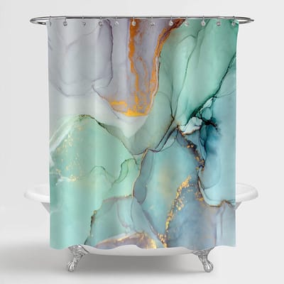 Douchegordijn - Douchegordijn Anti Schimmel - Inclusief ringen - Met gewichtsband - Premium kwaliteit - Waterdicht - 180x180cm-lichtgroen