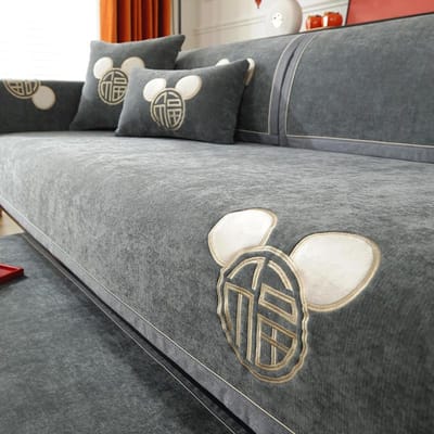 Hoogwaardige Bankhanddoek Klassiek Rood Vrolijk Modern Zacht Chenille Antislip Modulaire Bankhoes Luxe Effen Kleur Bankhoezen 70x70cm 1pcs