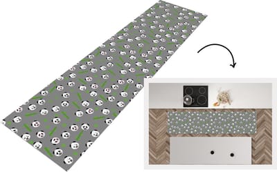 Keukenloper - Loper keuken - Panda - Bamboe - Design - 200x50 cm - Keukenloper vinyl