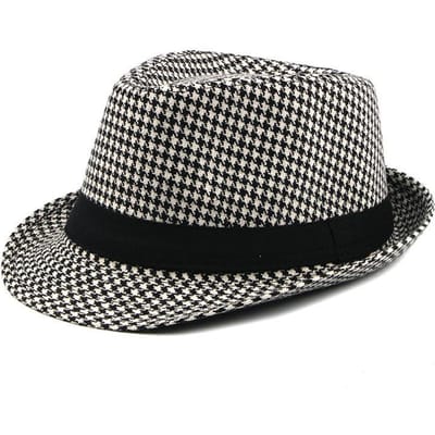 Lente Zomer Wollen Bruiloftshoed voor Mannen van Middelbare Leeftijd Koppels Mode Herfst Winter Feest Ruit Luxe Design Jazz Hoed Fedora Hoed Vrouwen gray