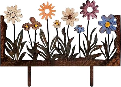 Tuinsteker Roest - Bloemdecoratie Buiten - Tuin Aankleden - Weerbestendig Metaal - 80cm Hoog - Roestkleurig