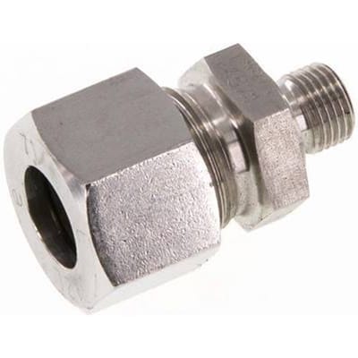 G 1/8'' Buitendraad x 12L RVS Rechte Snijring Koppeling 315 Bar DIN 2353 - FL2S-MC-ST-018G-12-L