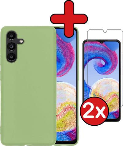 Hoesje - Met 2x Screenprotector - Geschikt voor Samsung Galaxy A04s - Sterk & Shockproof - Telefoon Hoes - Back Cover - Siliconen Case - Telefoonhoes - Groen