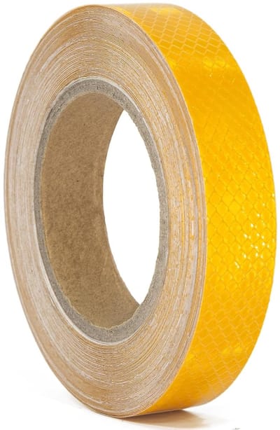 Geel Reflecterende Tape 35m x 2.5cm - Waterdichte Zelfklevende Waarschuwingsband voor Voertuigen, Trailers en Botennavigatie