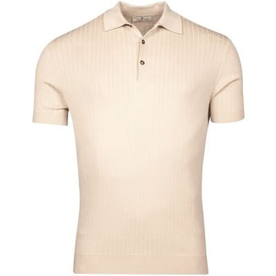 Thomas Maine Fine Rib-Knit Pullover Poloshirt Kitt / male