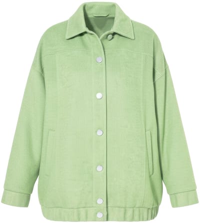 Studio Untold - Dames - Blousonjasje langer en oversized wollen look - Appelgroen - Maat 42+