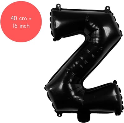 Fienosa Letter Ballonnen - Letter Z - Zwart - Kleur Zwart - 40 cm - Helium Ballon - Verjaardag Ballon - Verjaardag versiering