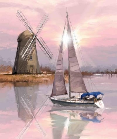 DIY Crystal Art Picture Frame Kit | Boat Windmill