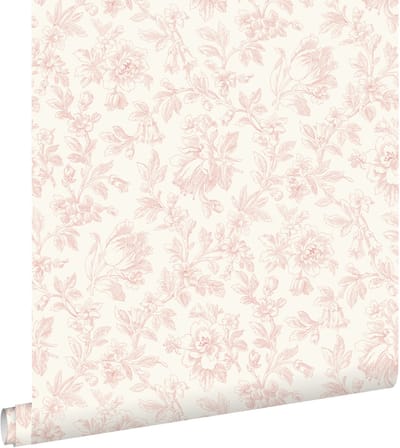 ESTAhome behang elegante bloemen zacht roze - 0.53 x 10.05 m - 132102