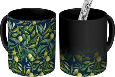 Magische Mok - Foto op Warmte Mokken - Koffiemok - Citroenen - Bladeren - Natuurlijk - Magic Mok - Beker - 350 ML - Theemok