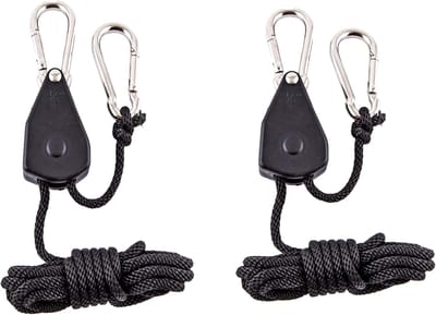 2 stuks verstelbare katrolhaak, kampeertenttouw, ratelhaak, luifeltouwhaak, lichte lanyard, hijstouw, trekkoord, katrolgesp, spanner, buitenkampeertouw，Geschikt voor kamperen en wandelen in de buitenlucht