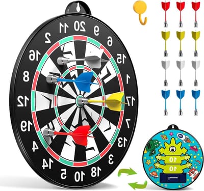 14-stuks Dubbelzijdige Magnetische Kinderdartbordset Groot Formaat - Jongensspeelgoed - Binnen en Buiten Feestspelletjes - Speelgoed Geschenken - 4 5 6 7 8 9 jaar Dartbord