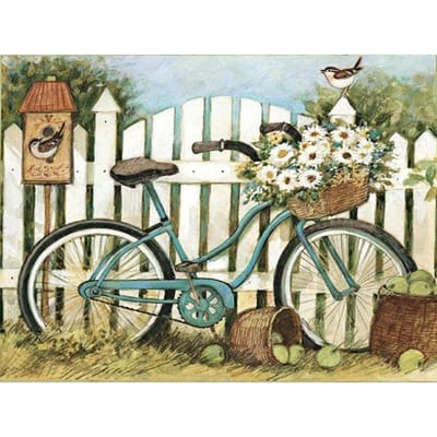Peinture diamant 5D à faire soi-même, fleurs de vélo, broderie au point de croix 20X30CM beige