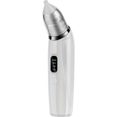 Draagbare USB Oplaadbare Elektrische Neusaspirator 3 Instelbare Zuigkrachtniveaus Baby Neusaspirator Elektrische Snotzuiger wit