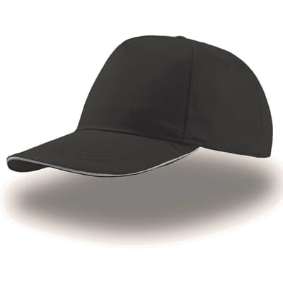 Atlantis Headwear Start Five Sandwich Cap AT500 - Black/White - One size