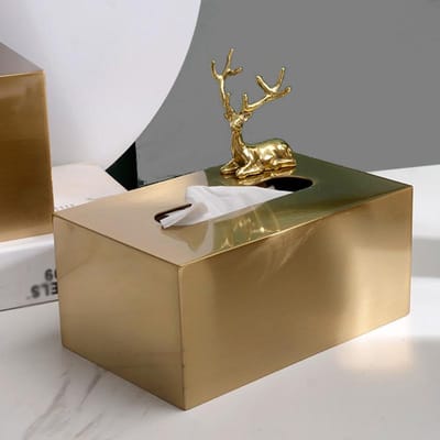 High-end Luxe Metalen Papieren Doos Huishouden Woonkamer Keuken Restaurant Hotel KTV Kantoor Desktop Opbergdoos