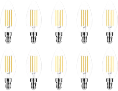 Modee E14 LED Lamp 4W - 470lm - 4000K - Neutraal Wit - LED Filament Kaarslamp B35 - Vervangt 40W Halogeen Gloeilamp - 10 stuks