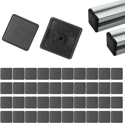 Dailygoods- Eindkappen 40 Stuks - Aluminium Profiel 20 x 20 mm - Robuuste Kunststof - Professionele Afwerking - Bescherming Tegen Vuil - Ideaal Voor Meubelbouw - Afdekkappen