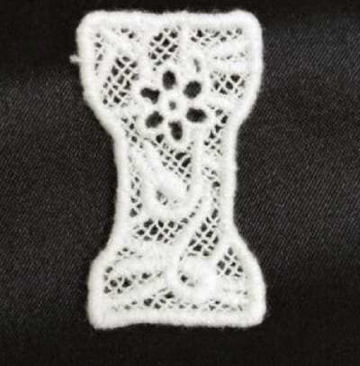 Kanten Applicatie Alfabet - 4,5 CM hoog - Wit Kant - Letter I