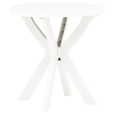 vidaXL - Bistrotafel - Ø70 - cm - kunststof - wit
