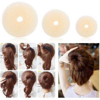 3PCS Accessoires Cheveux Femme Outils Coiffure Donuts Chignon Cheveux Couvre-chef Disque Élastiques Cheveux