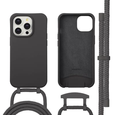 imoshion Hoesje - Geschikt voor iPhone 14 Pro - Color Backcover met afneembaar koord geschikt voor MagSafe - Black Coffee
