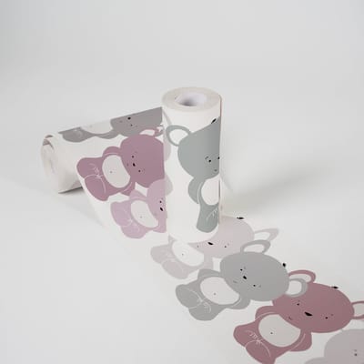LIEVE BEERTJES BEHANGRAND | Zelfklevend - roze grijs - A.S. Création Lovely Kids