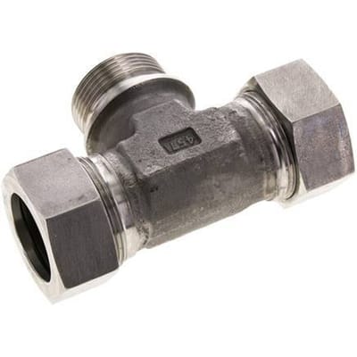 35L & G1-1/4'' RVS T-stuk Snijringkoppeling Buitendraad 160bar ISO 8434-1