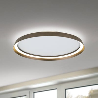 ORION Plafondlamp Manta, Ø 60 cm, aluminium, aluminium, omhoog/omlaag