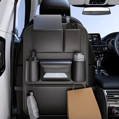 Dutchers® Autostoel Organizer - Top kwaliteit - Auto Organizer voor kinderen - Zwart - Met Ipad houder - Tablethouder - Auto accessoires - Stoelbeschermer - PU Leer