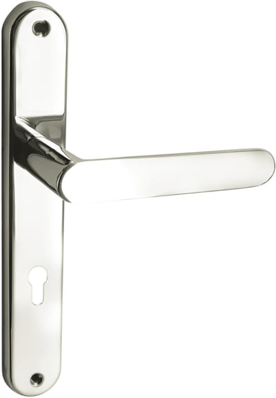 Domino® Deurkrukgarnituur OVAL - Nikkel - PZ-Profielcilinderset met Rozette - Deurbeslag van aluminium - Deurklink voor kamerdeur, kantoordeur, kelderdeur en binnendeur