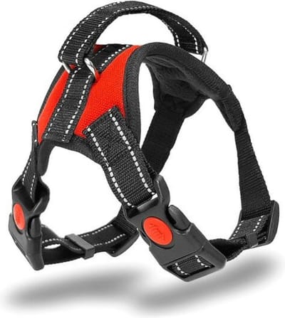 Nobleza Hondentuig met Handvat - Reflecterend Hondenharnas - Verstelbaar 64-84 cm - Veiligheidssluiting - Maat L - Rood