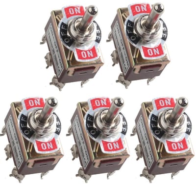 Dailygoody - DPDT Toggle Switch - Moment Switch voor Auto en Boot - 5Pcs 15A 250V/20A 125V - Geschikt voor Huishoudelijk Gebruik - Schakelaar - Betrou