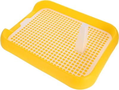 Huisdier Toilet - Honden Potje - Zindelijkheidstraining - Met Rooster - 46X38X6CM - Geel