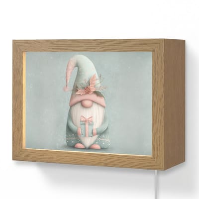 Wandlamp 20x15 cm - Oplaadbaar - Kerstgnome - Cadeau - Groen - Wandlampen binnen woonkamer - Slaapkamer lamp met kabel - Decoratieve nachtlamp - Vloerlamp snoer