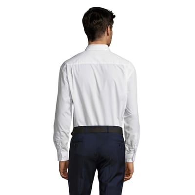 SOLS Heren Baltimore 95 Poplin Overhemd met Lange Mouwen (Wit)