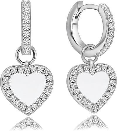 Juwelier Zwartevalk - ZILVEREN (GERHODINEERD) BEDEL OORBELLEN MET ZIRKONIA 22.278--