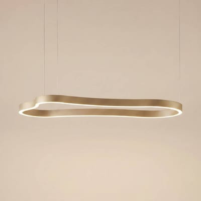 Lucande LED hanglamp Vikali, goud, CCT, dimbaar, 90x45 cm