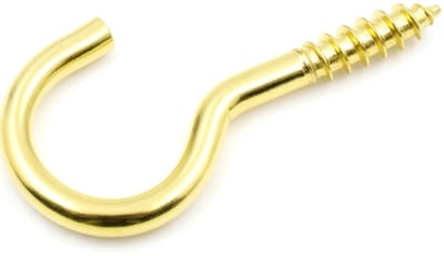 NTH products - Gebogen Schroefhaken Messing voor Wand en Plafond (10 stuks)