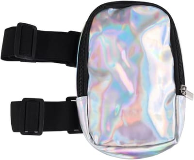 Dijharnas beenzak - Beentas motor - Outdoor activiteiten - Iriserend reflecterend materiaal - 18 x 12 x 4.5 cm - Zilver
