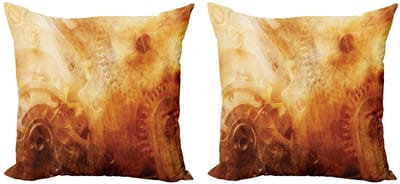 ABAKUHAUS Industriële Kussenhoes – 2x40x40 cm – Dubbelzijdig Digitaldruk – Oranje