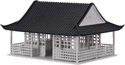 Miniatuur Paviljoen - Tuinhuis Decoratie - Zen Tuin Inrichting - Handgemaakte Kwaliteit - 7.20X5.70X4.00CM - Meerkleurig